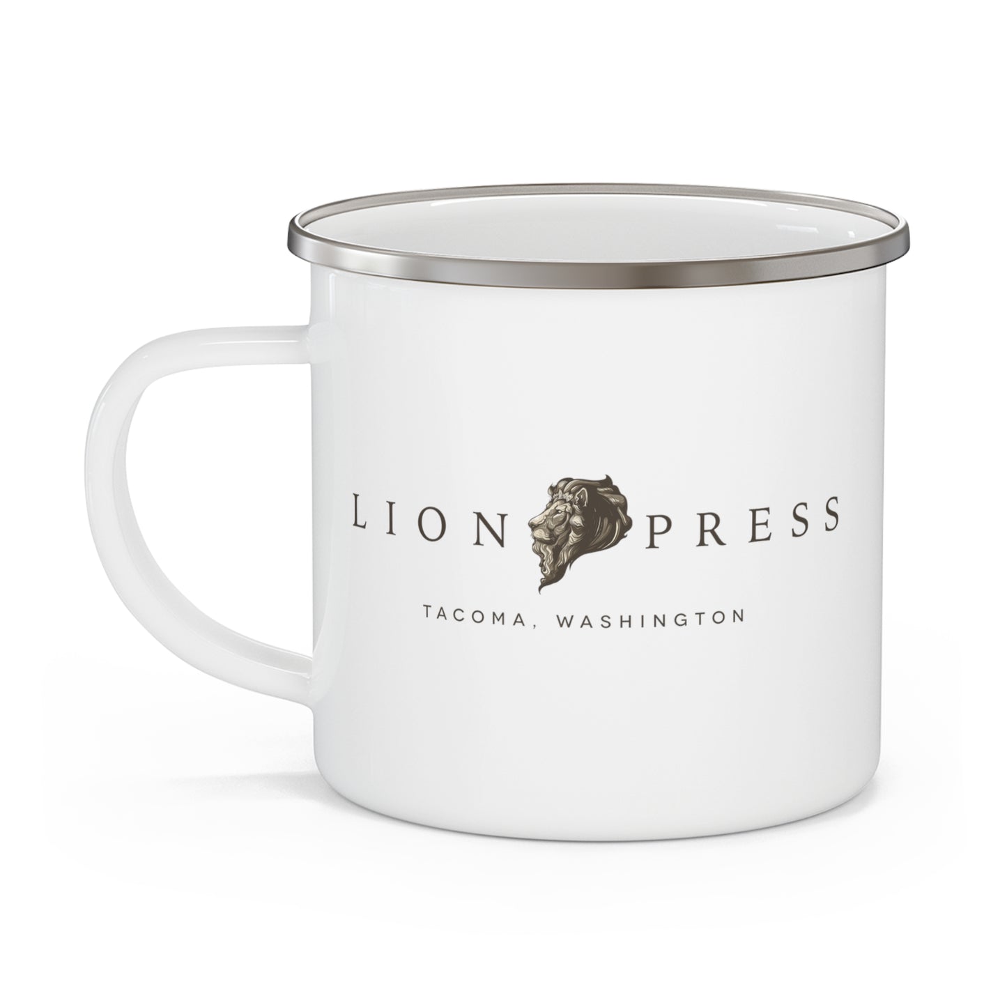 Enamel Lion's Head Camping Mug